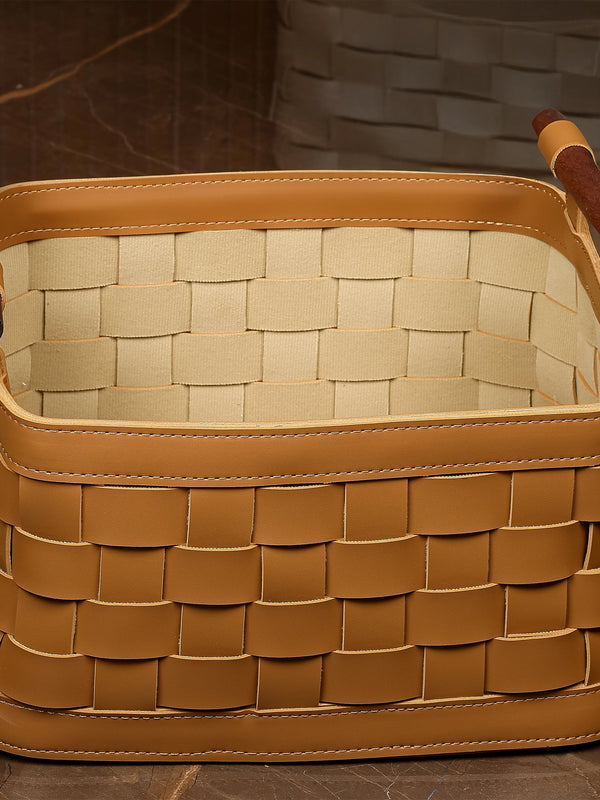 Soiree Leather Basket - Brown