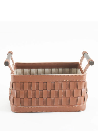 Soiree Leather Basket - Brown