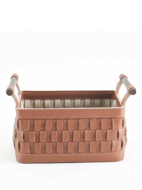 Soiree Leather Basket - Brown