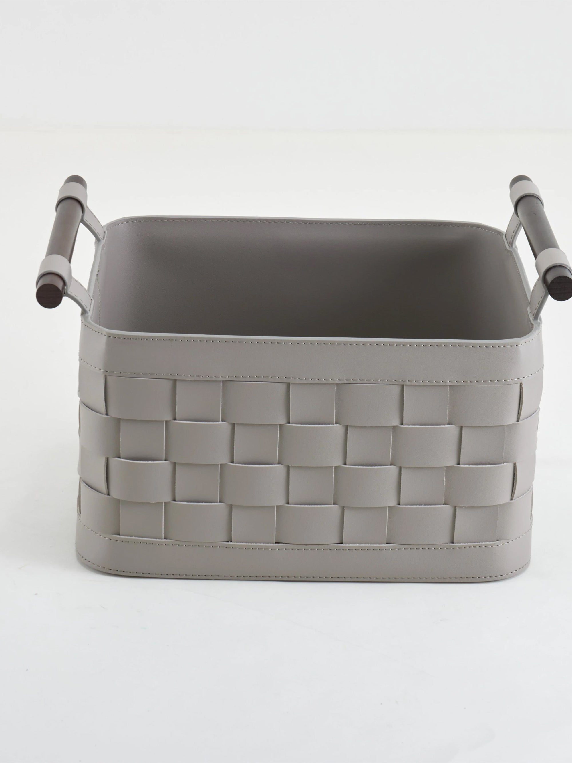 Soiree Leather Basket - Grey