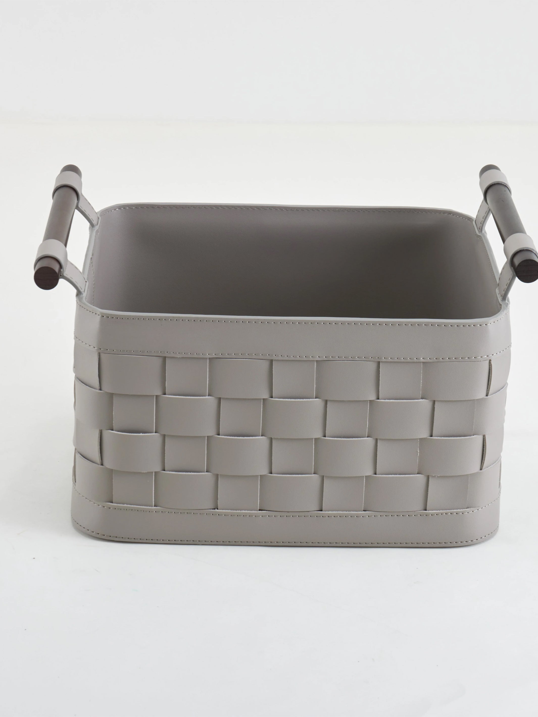 Soiree Leather Basket - Grey
