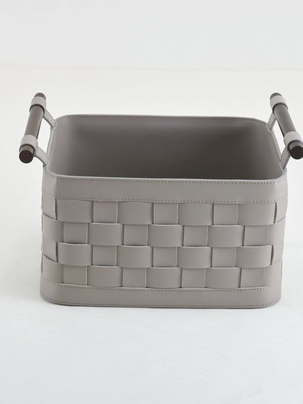 Soiree Leather Basket - Grey