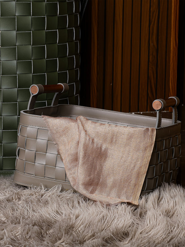 Soiree Leather Basket - Grey