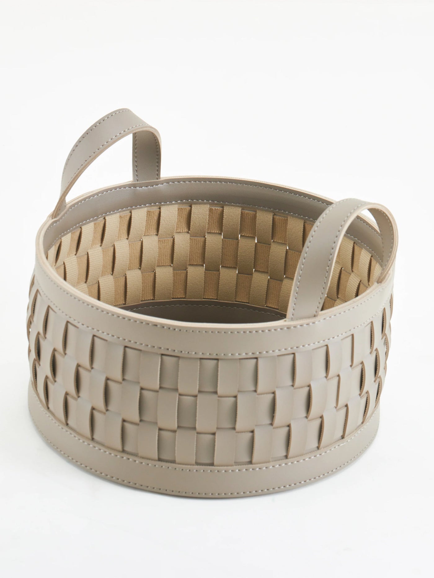 Soiree Round Leather Basket