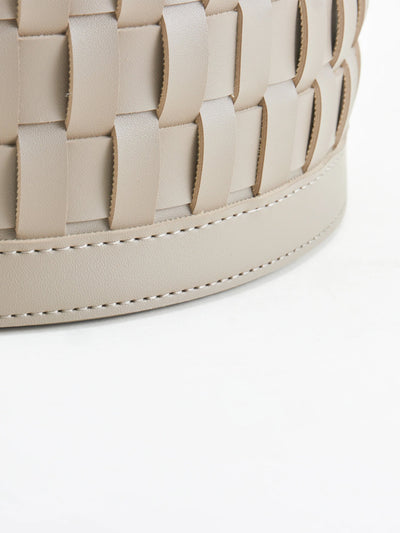 Soiree Round Leather Basket