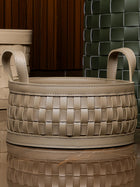 Soiree Round Leather Basket