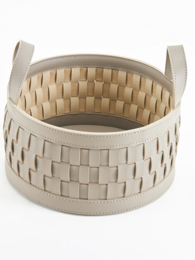 Soiree Round Leather Basket