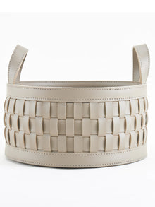 Soiree Round Leather Basket