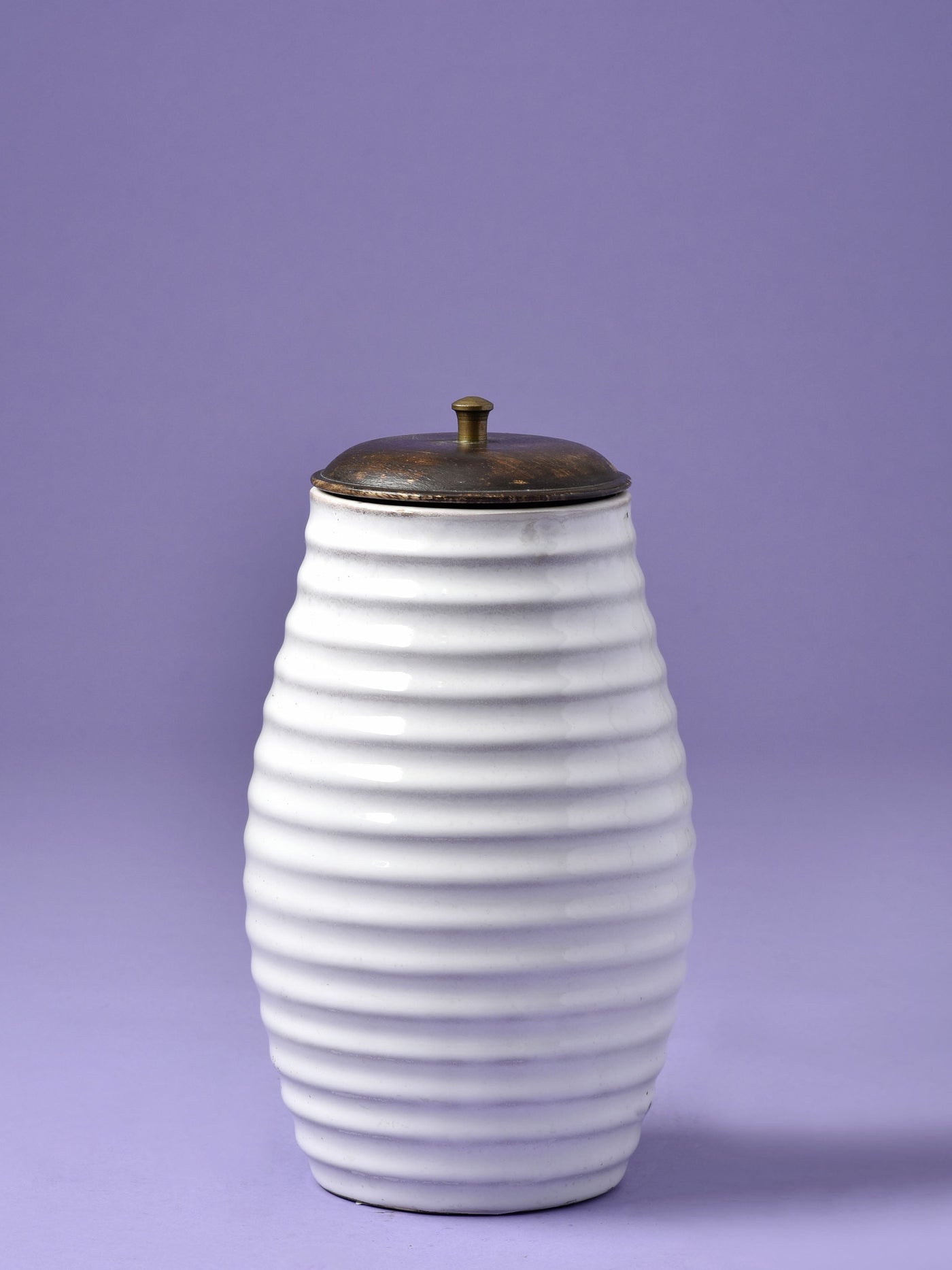 Sphere Ceramic White Jar