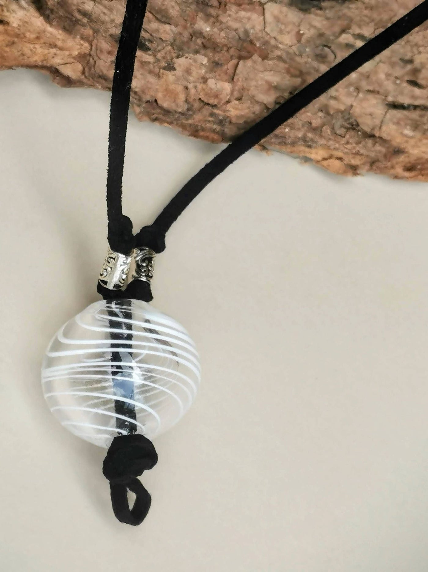 Spirit Echo Bead White art Necklace