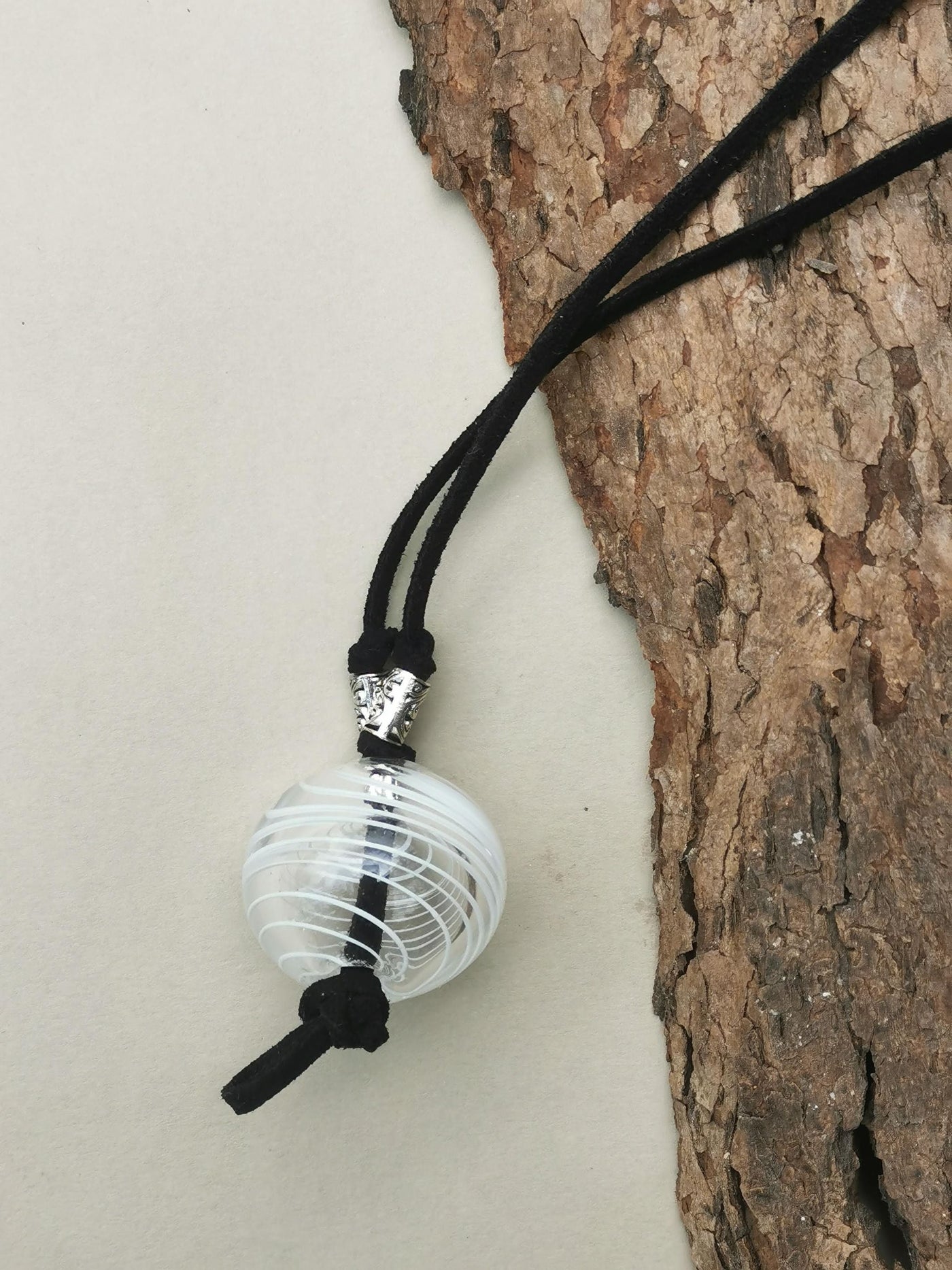 Spirit Echo Bead White art Necklace