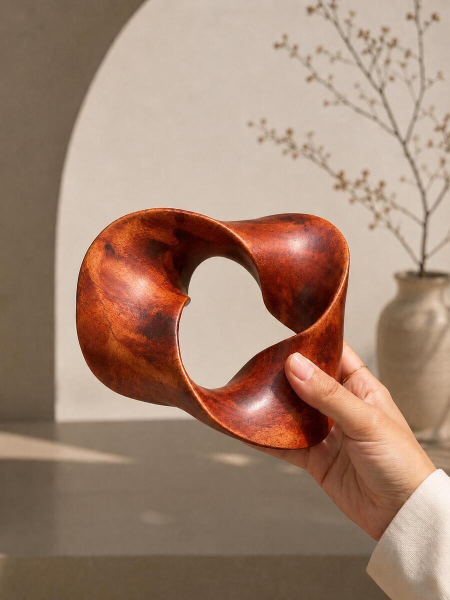 The Trinity Knot – Abstract Wooden Centerpiece & Shelf Decor
