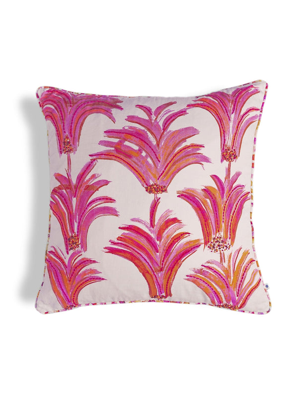 Cushion Cover - Sprig Fuchsia with Katha Stich