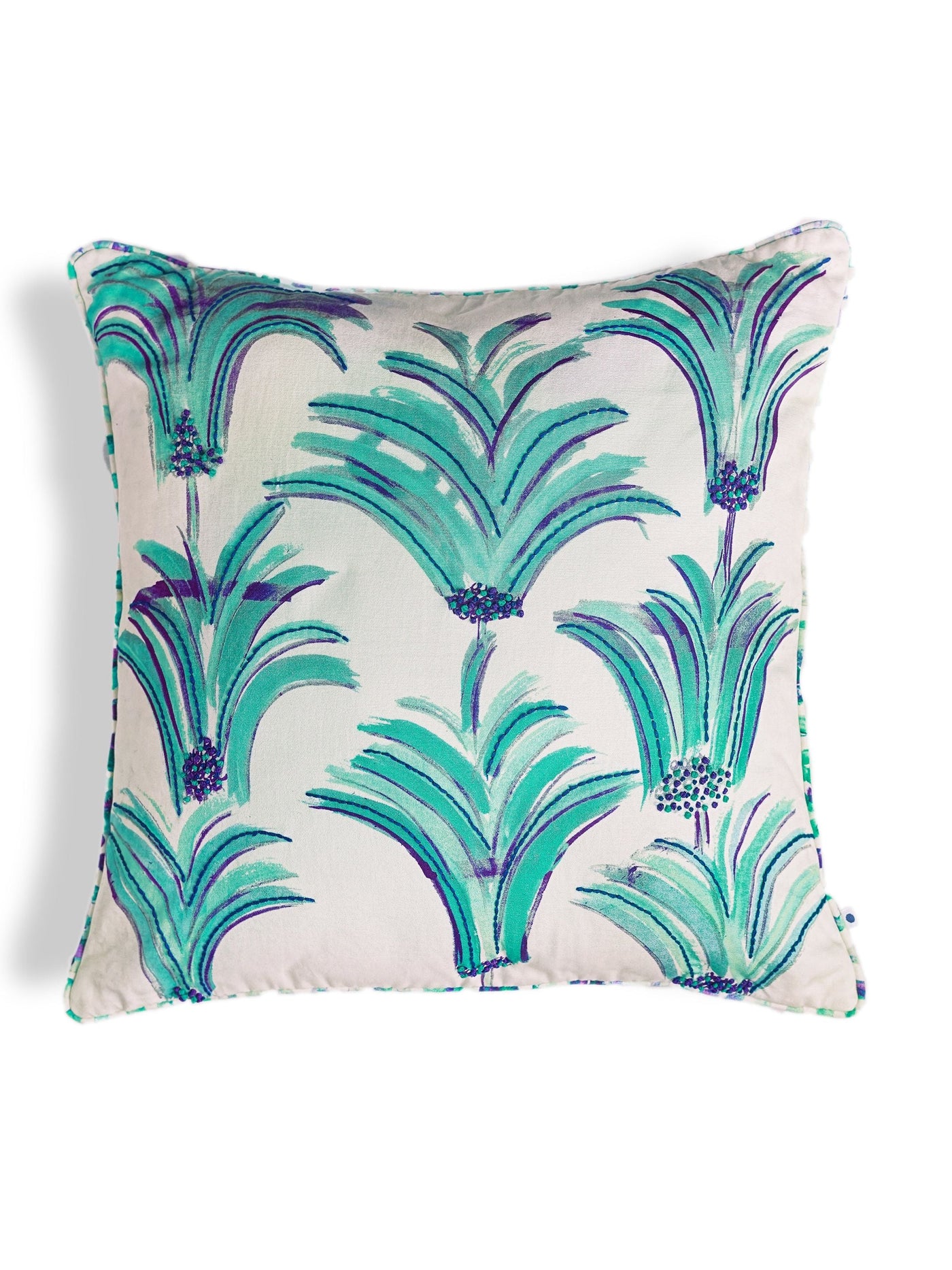 Sprig Cushion Cover Turquoise