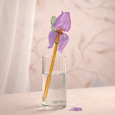 Lavender Bloom- Glass Rose (10")