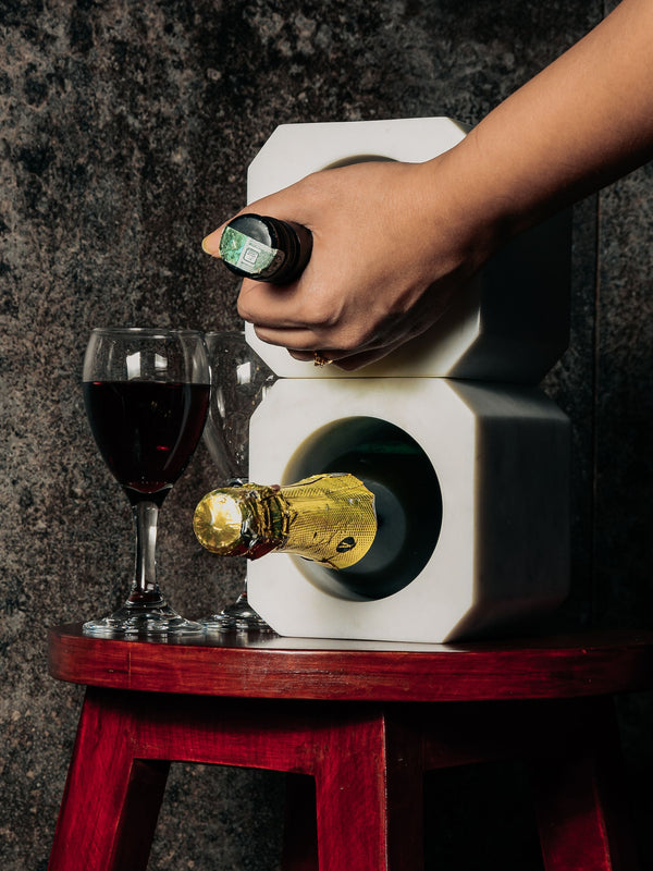 Square Marble Wine Bottle Holder