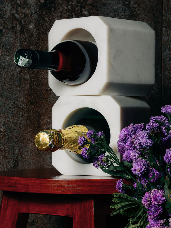 Square Marble Wine Bottle Holder