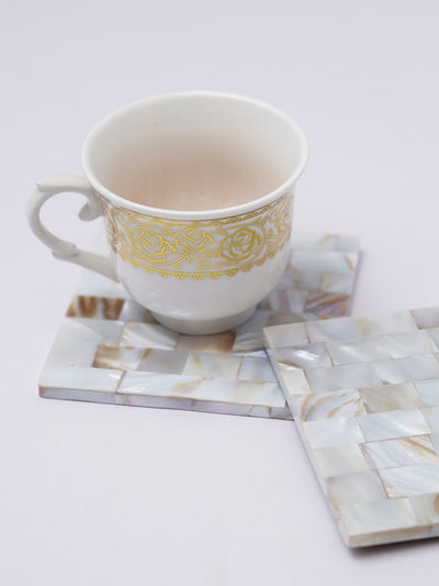 Square Coaster Set of 2 - Mother of Pearl