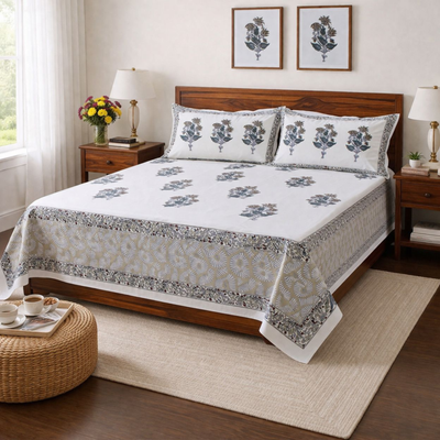 Anandbagh Handblock Bedsheet