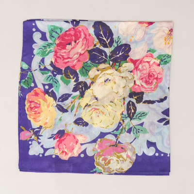 Enchanted Petals-Mulberry Silk Scarf