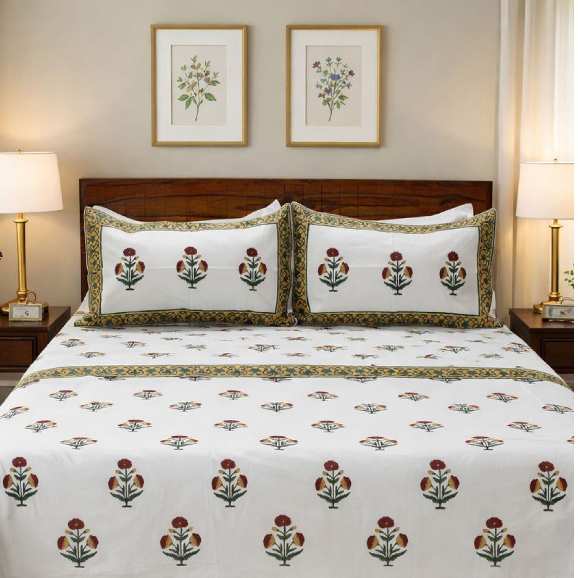 Anandbagh Handblock Bedsheet