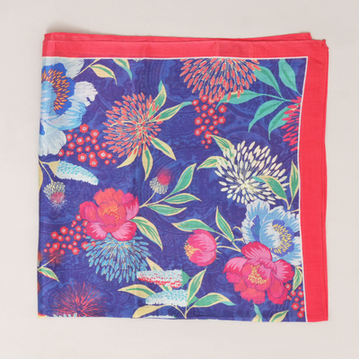 Midnight Bloom-Mulberry Silk Scarf