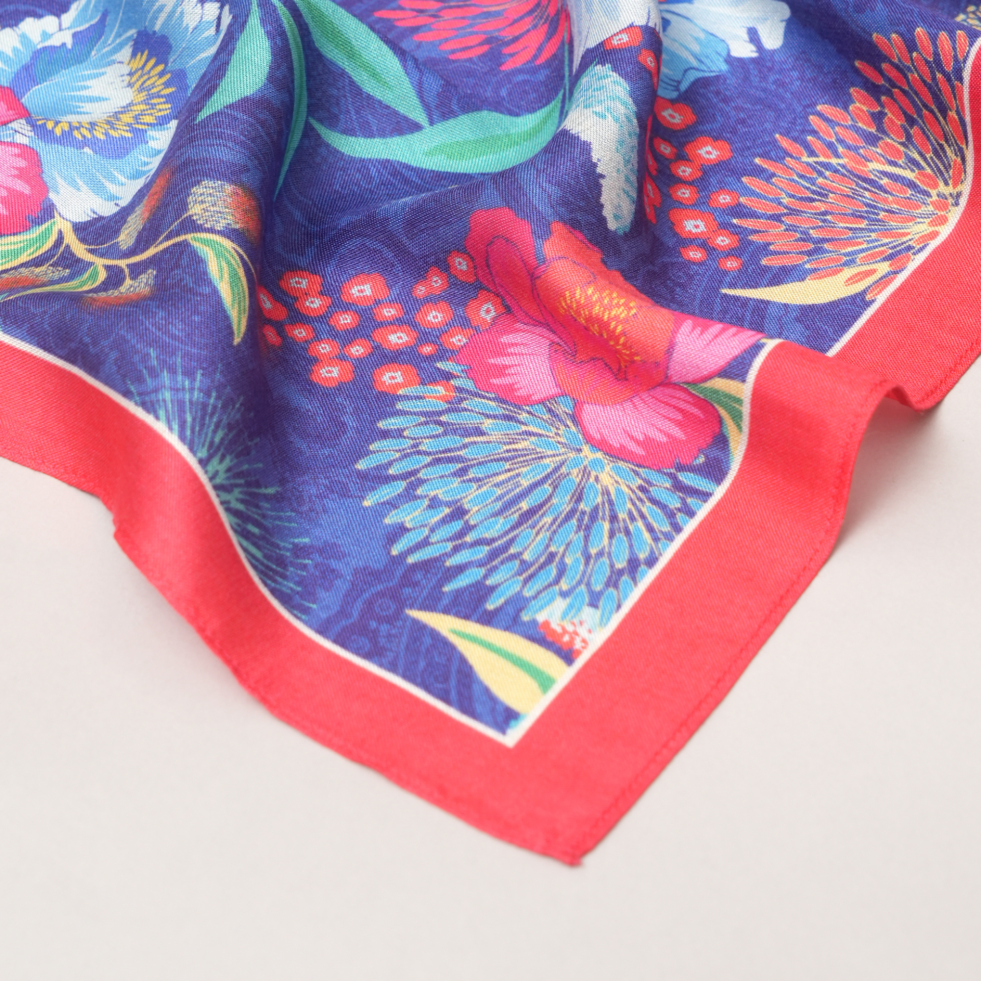 Midnight Bloom-Mulberry Silk Scarf