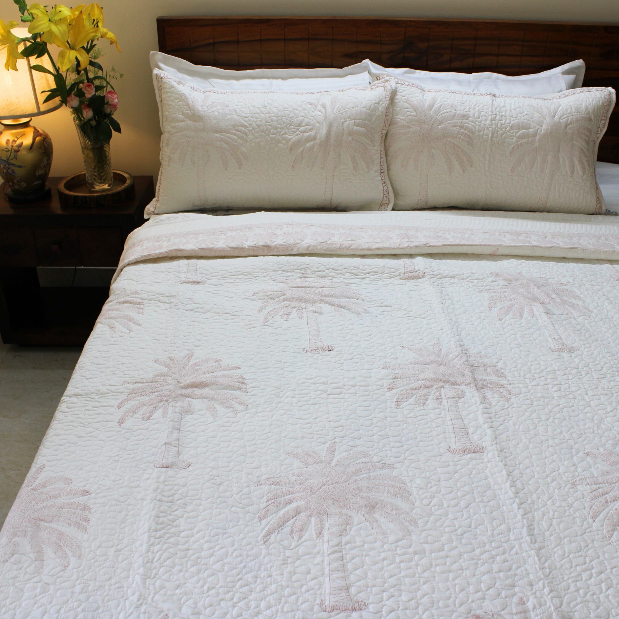 Chinar Bagh-Handblock Quilted Bedcover