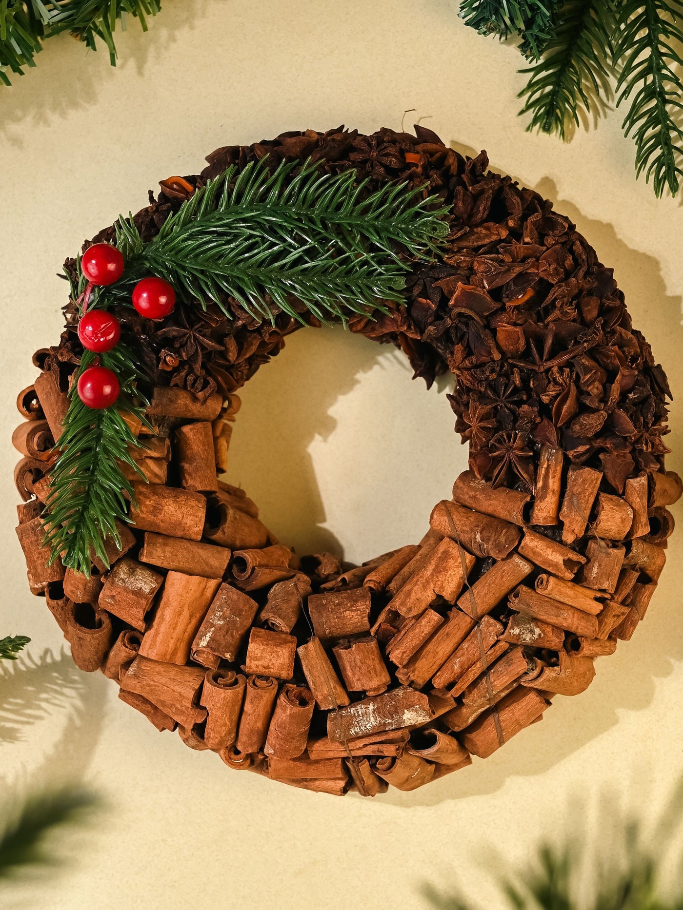 Star anise & cinnamon Christmas wreath