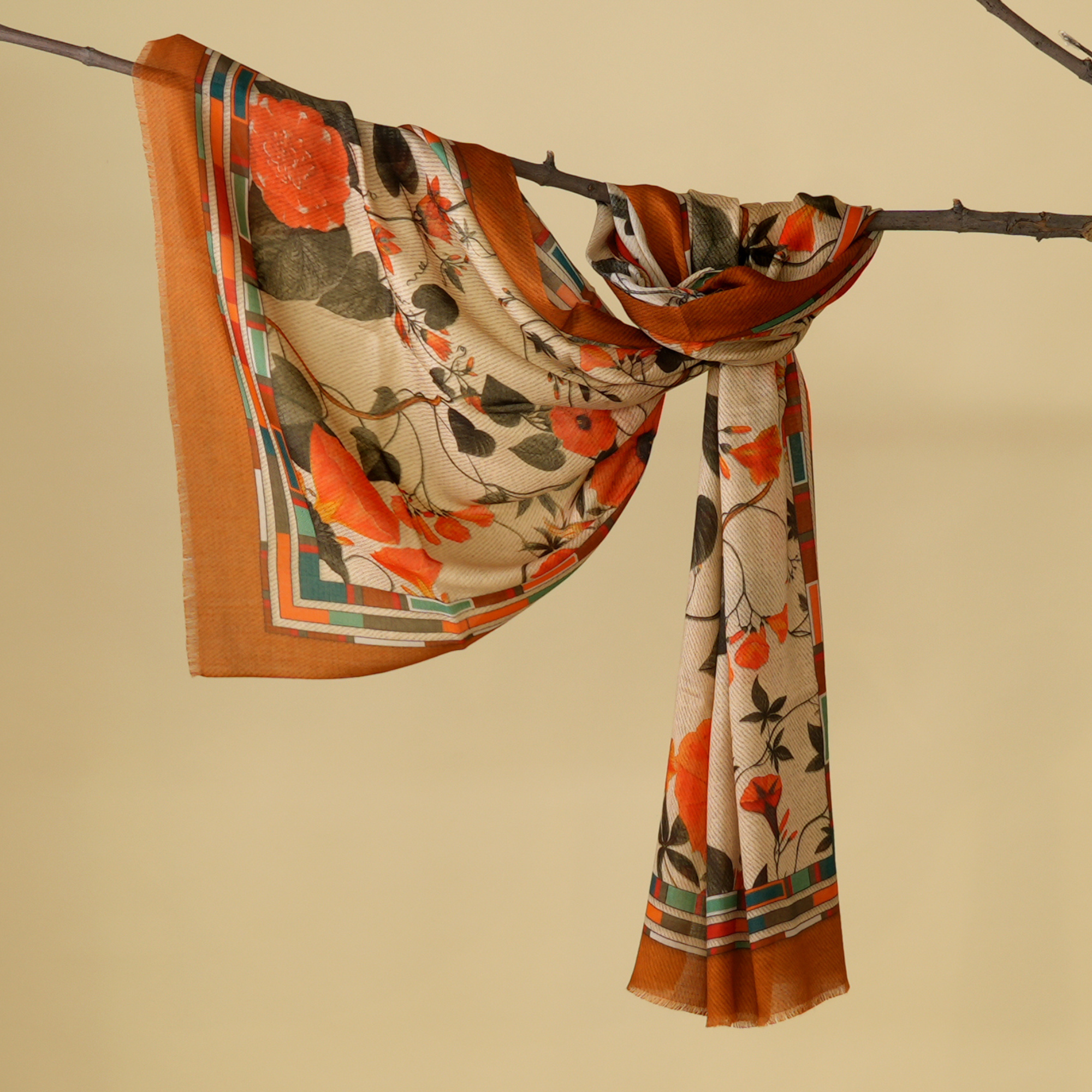 The Scarlet Bloom Bamboo Modal Stole