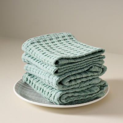 Stone Blue | Cotton | Waffle | Face Towels - Set of 2