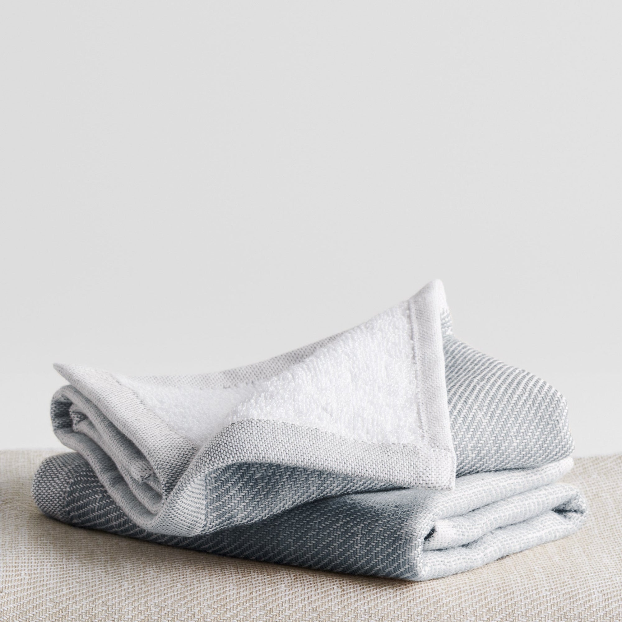 Storm | Cotton Bamboo | Hammam Terry | Face Towels - Set of 2