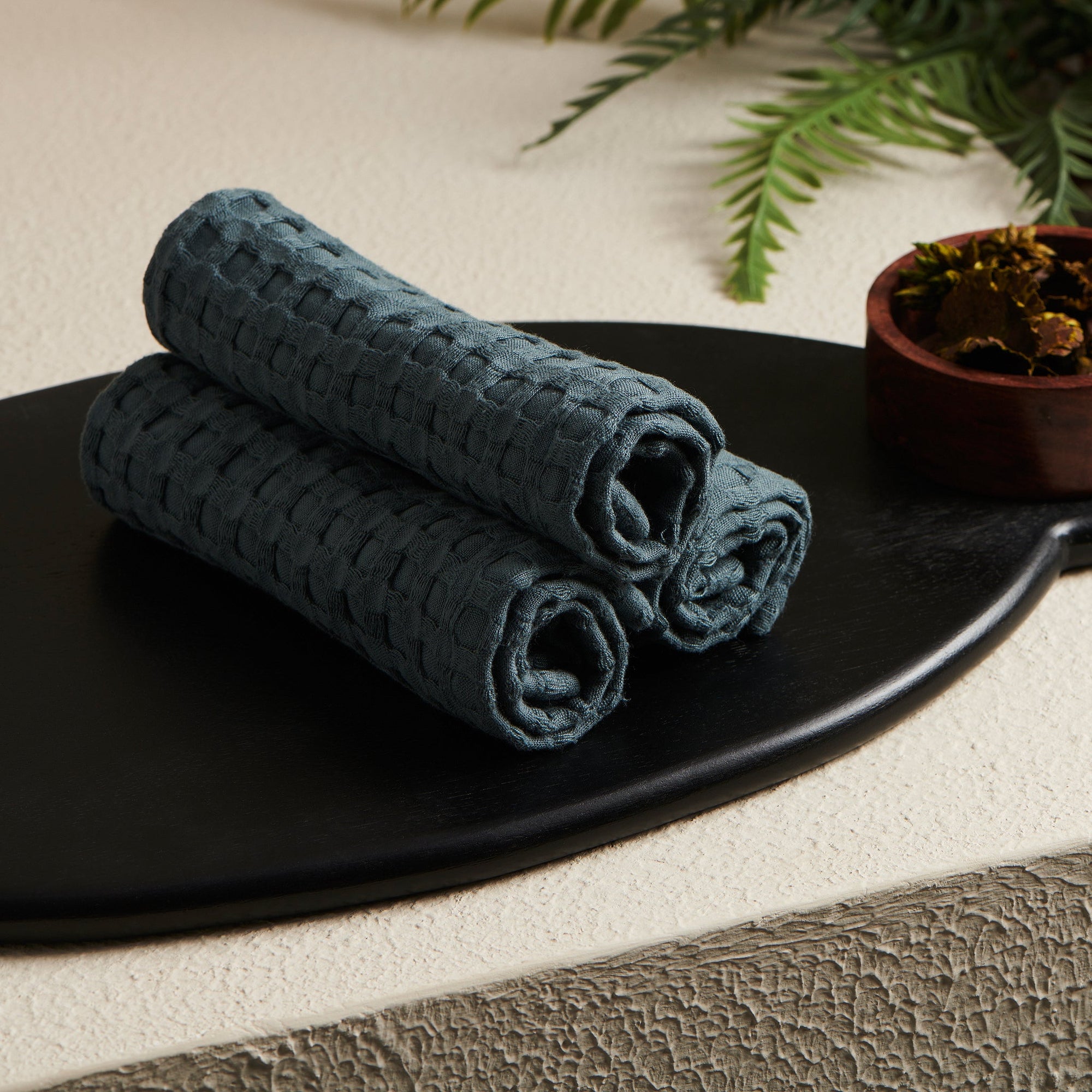 Storm | Cotton Bamboo | Waffle | Face Towels - Set of 2
