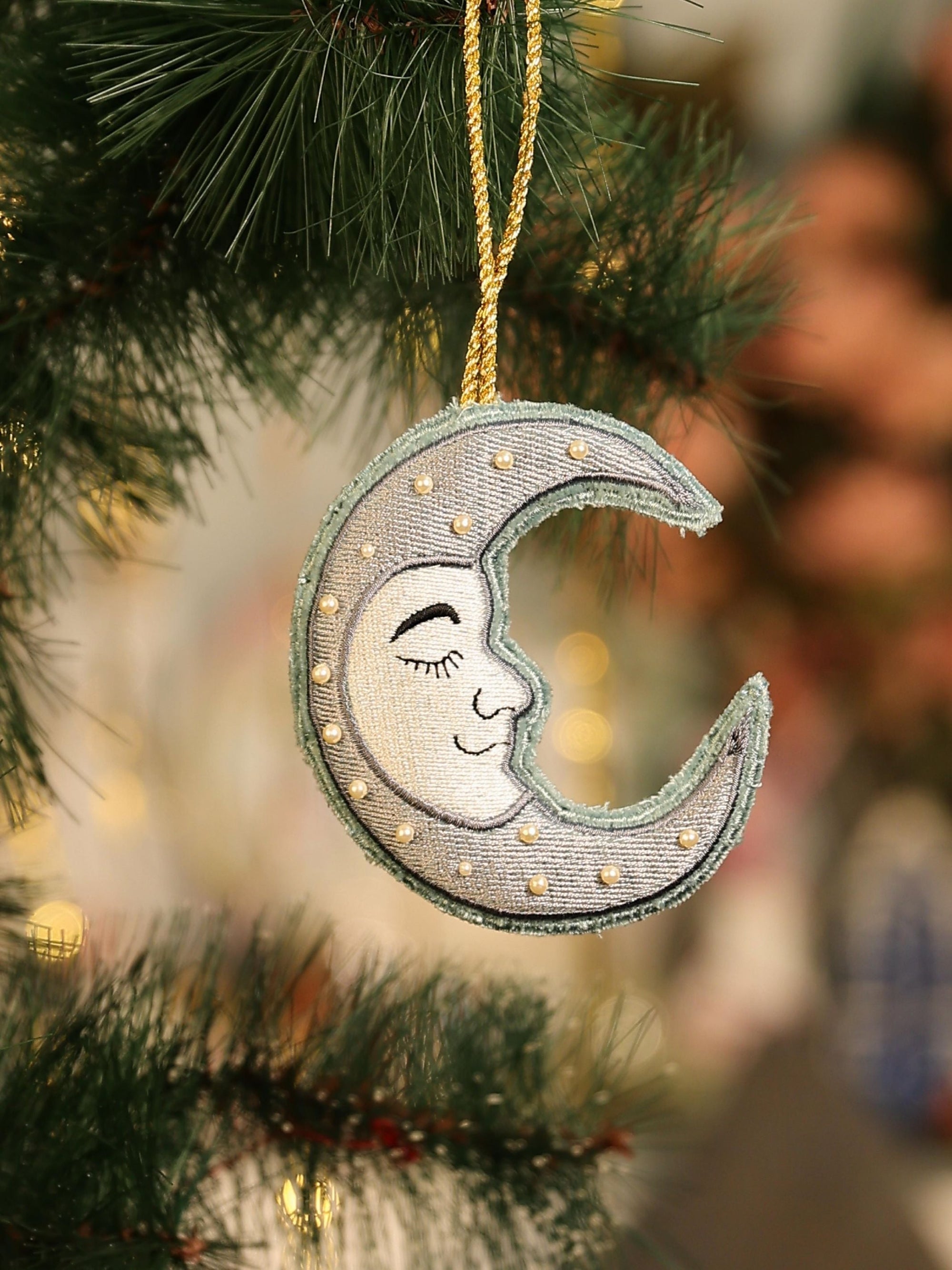 Celestial Christmas Fabric Ornaments