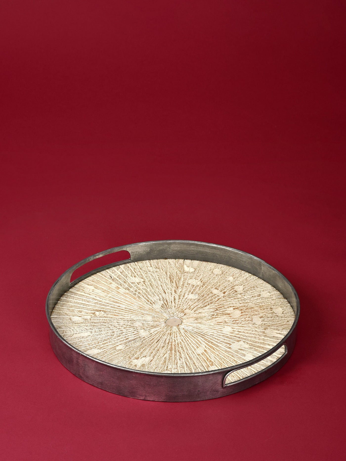 Sunburst Metal Rim Tray
