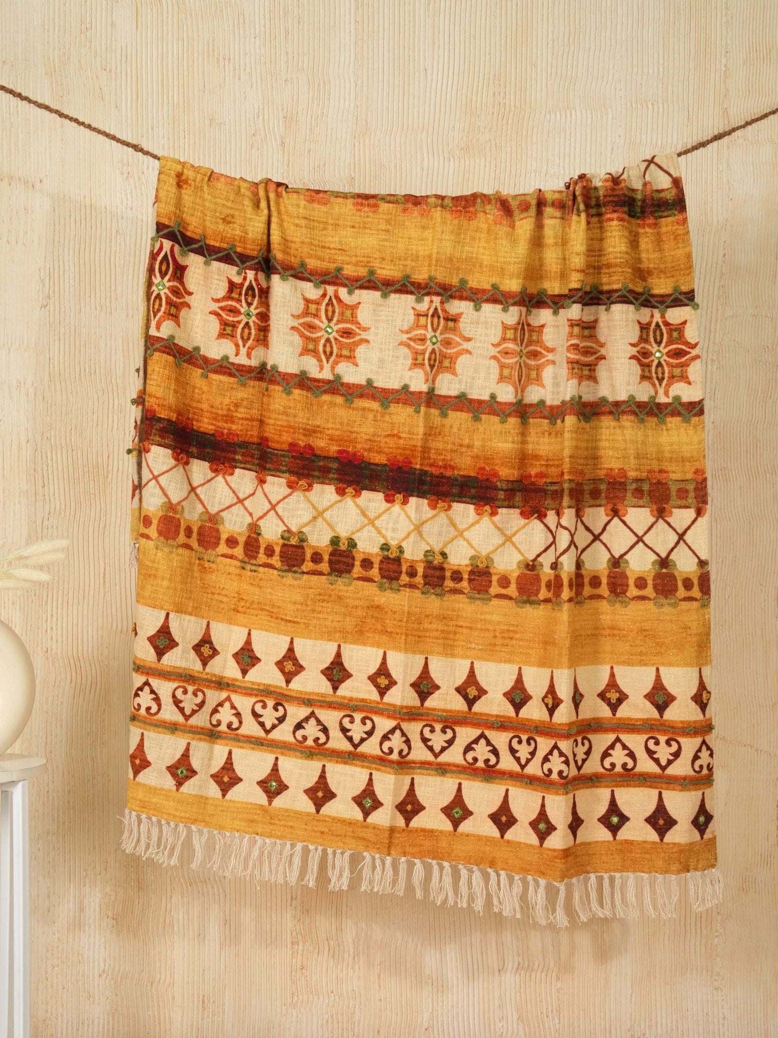 Sunset Bloom Embroidered Throw