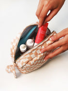Cotton Travel Pouch - Sustainable Quilted Set of 3