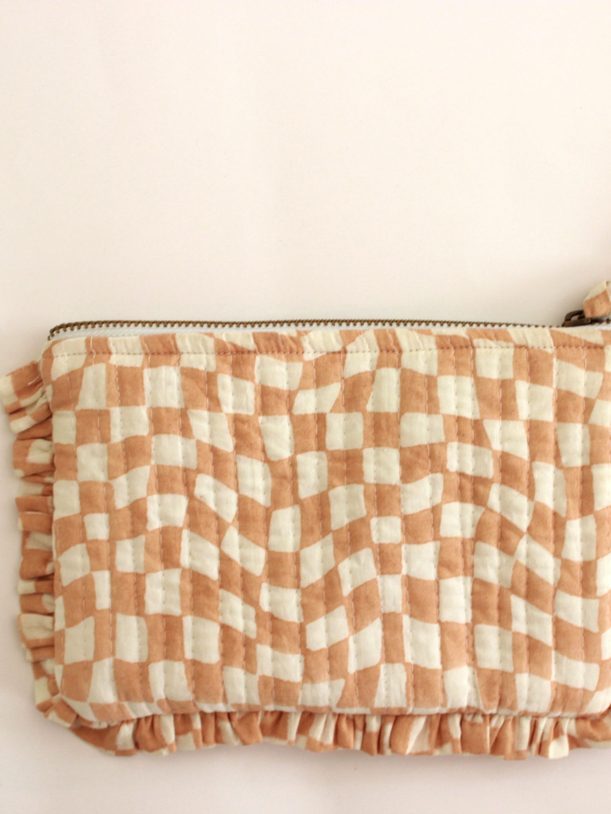 Cotton Travel Pouch - Sustainable Quilted Set of 3