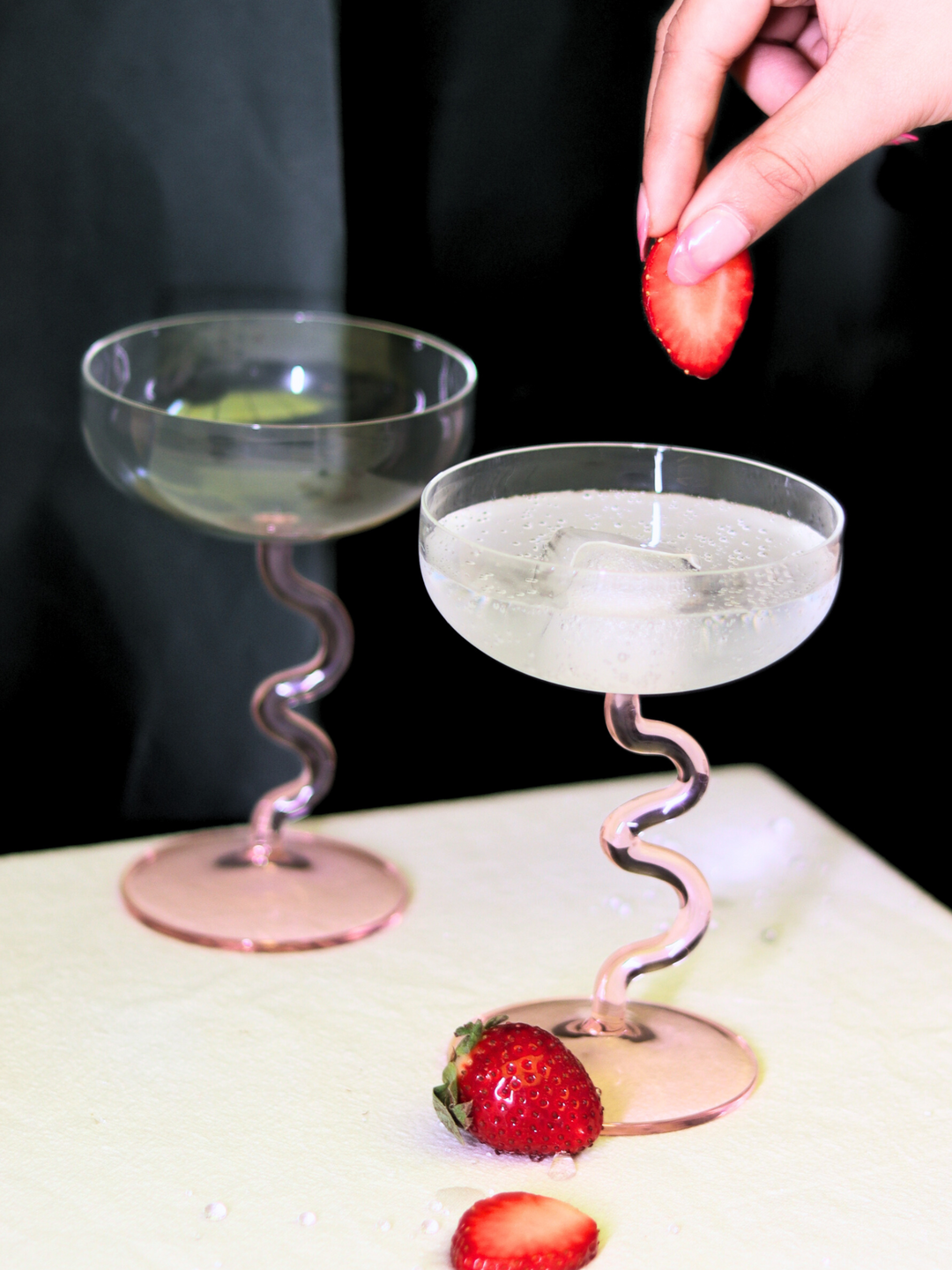 Swirl Cocktail Glasses - Pink