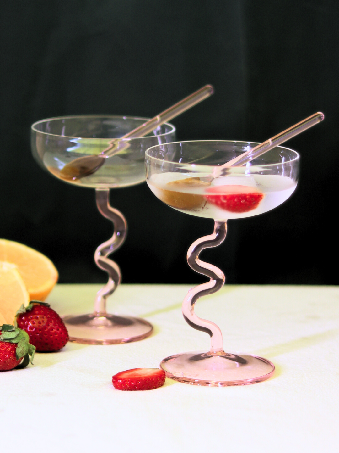 Swirl Cocktail Glasses - Pink