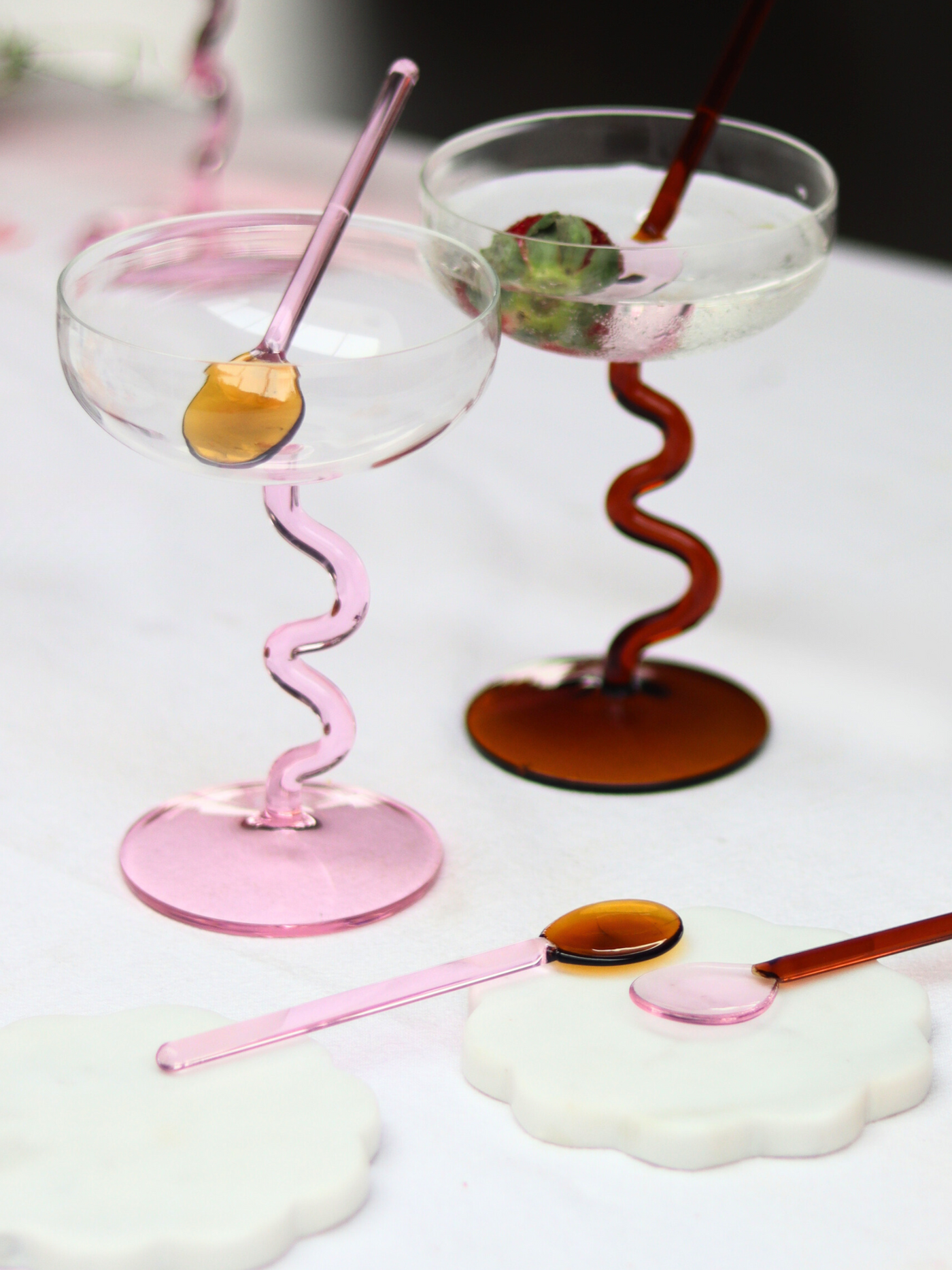 Swirl Cocktail Glasses - Pink