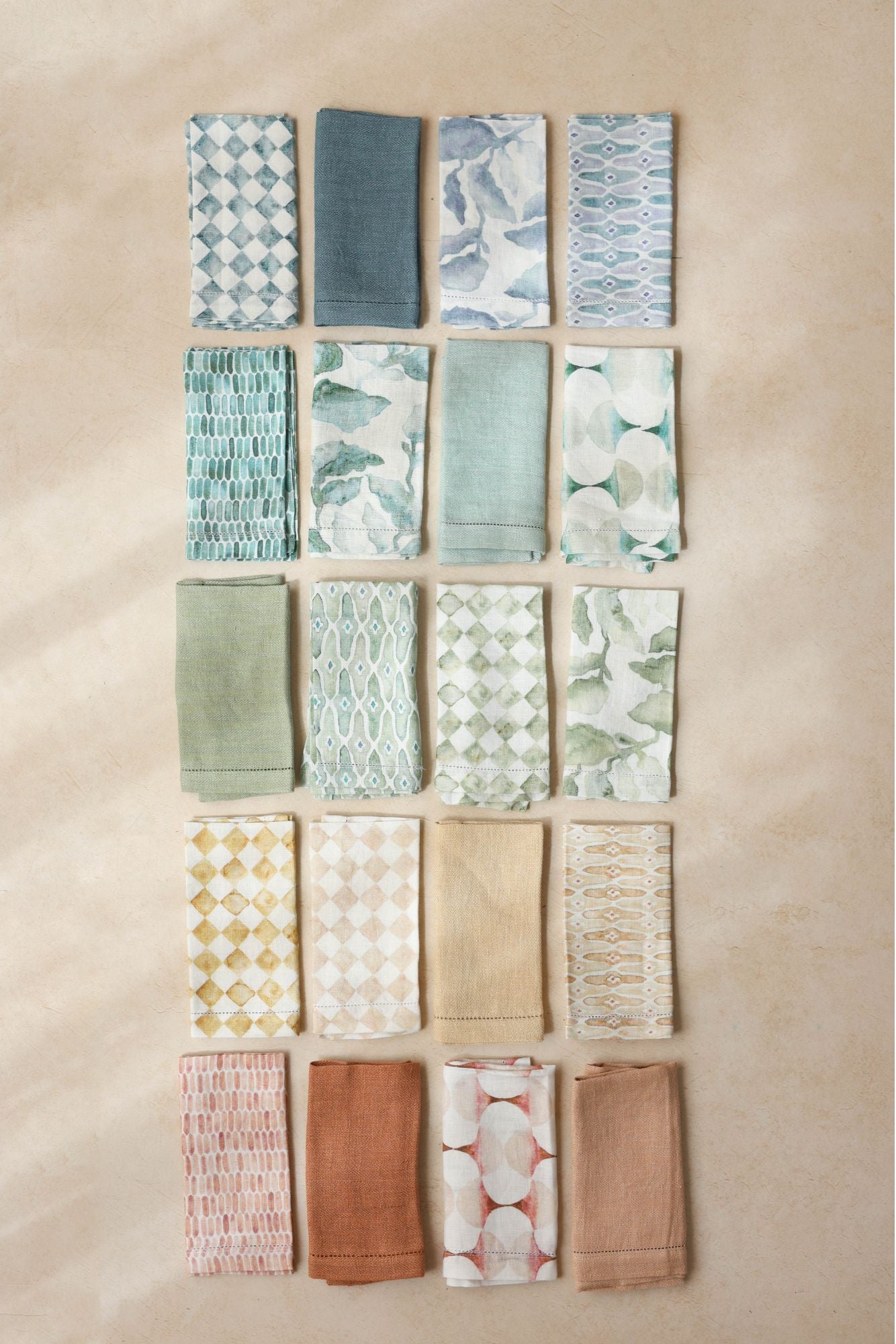 Sand Herringbone Linen Table Napkins | Set of 2