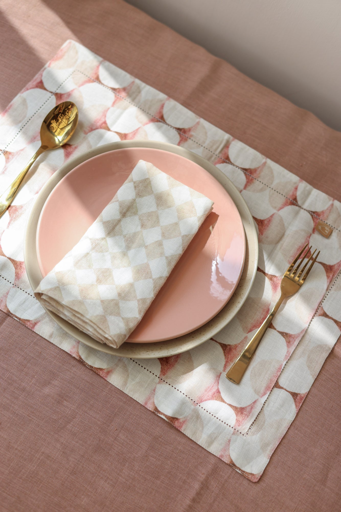Table Napkin - Checker Beige
