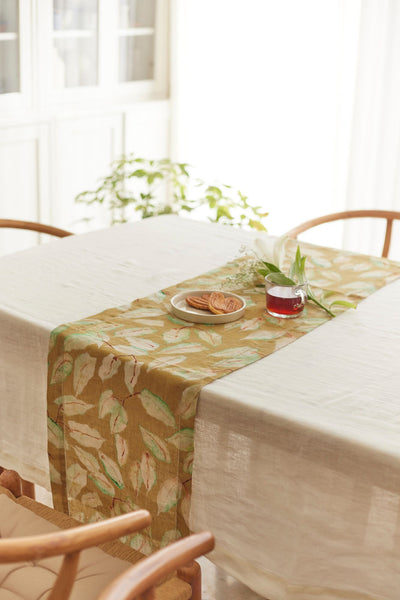 Ivory Linen Table Cover