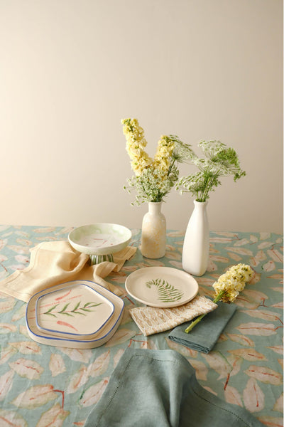 Sand Herringbone Linen Table Napkins | Set of 2