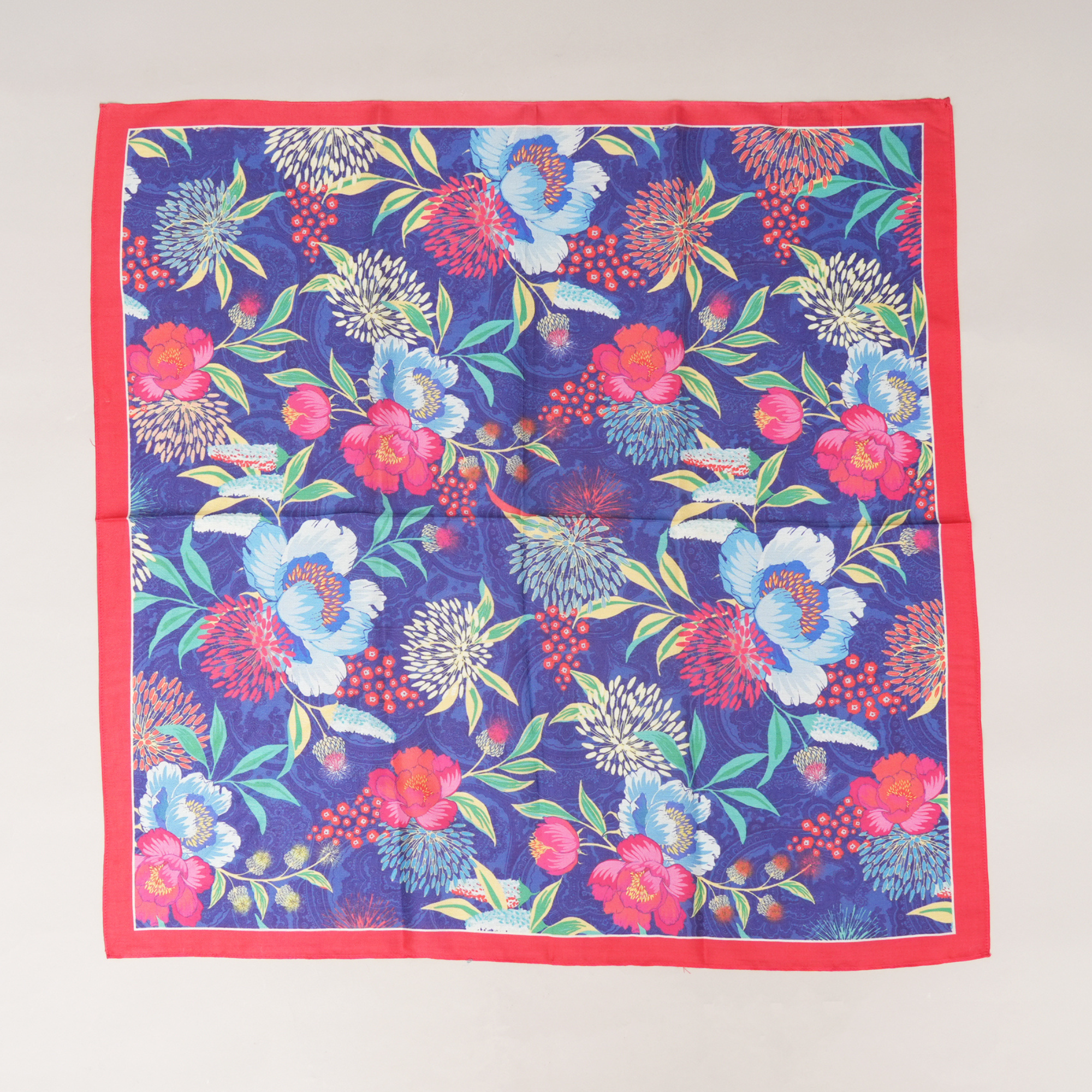 Midnight Bloom-Mulberry Silk Scarf