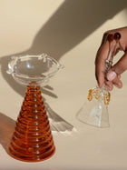 Tall Diya Gift Set - Tall Diya and Ringing bell - Amber
