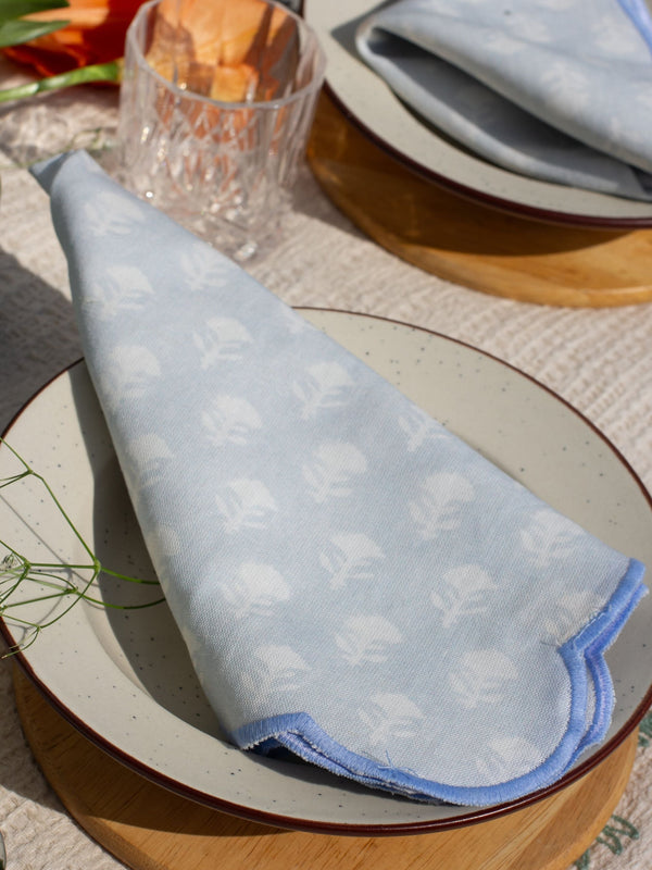 Set Of 2 - Mimo Pines Blue Cotton Napkin