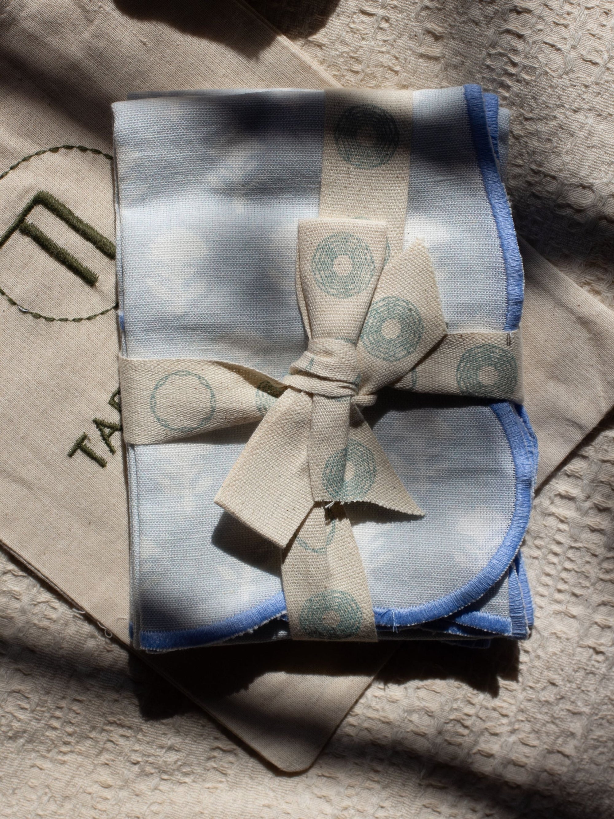 Set Of 2 - Mimo Pines Blue Cotton Napkin