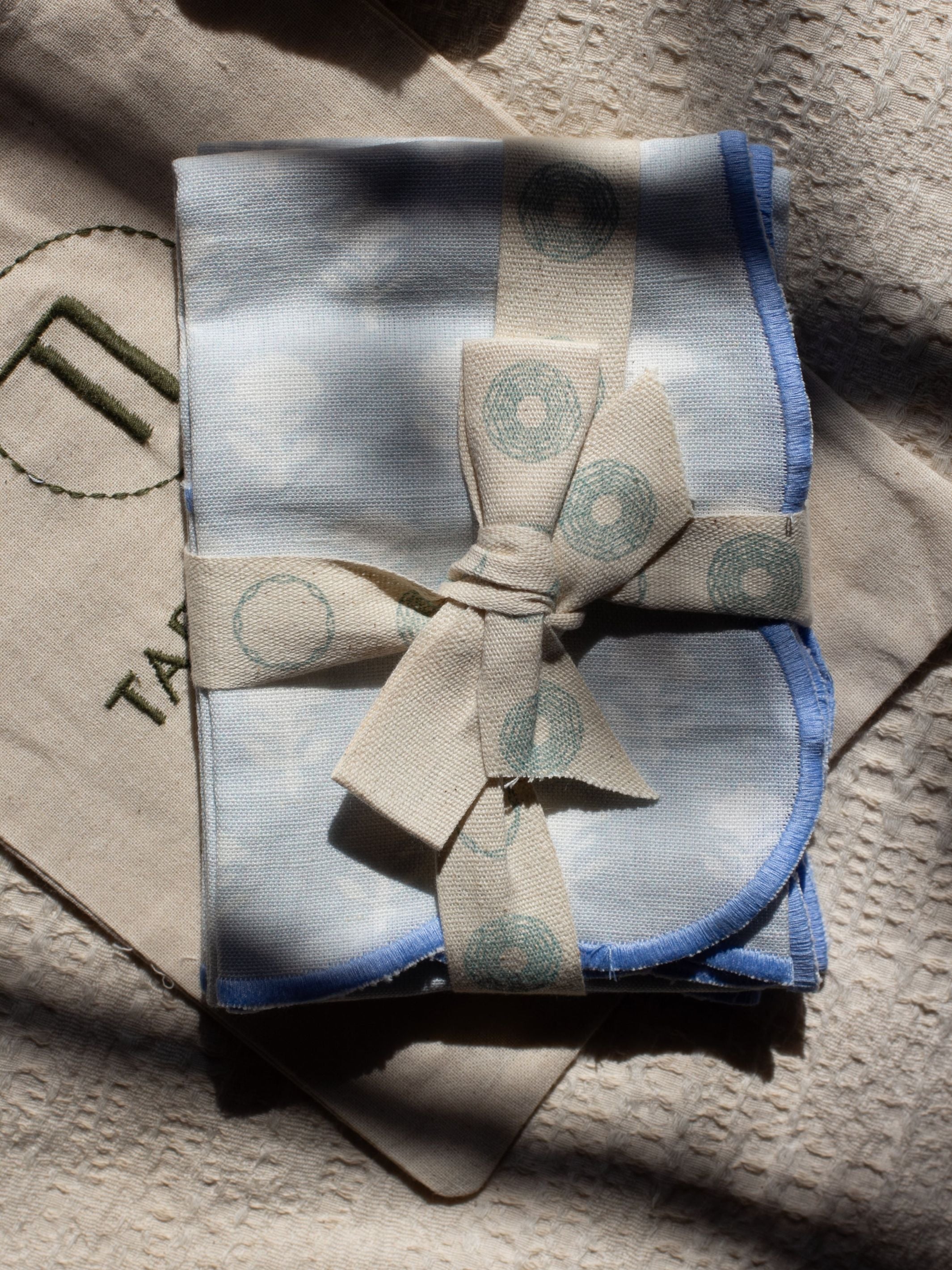Set Of 2 - Mimo Pines Blue Cotton Napkin